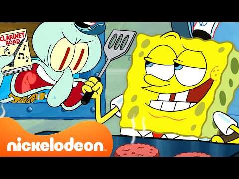 Губка Боб | Губка Боб и Сквидвард работают БЕЗ мистера Крабса! 😅 | 30 минут | Nickelodeon Cyrillic