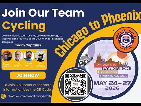 Team 66 will cycle from Chicago to Phoenix for the 2026 World Parkinson's Congress
