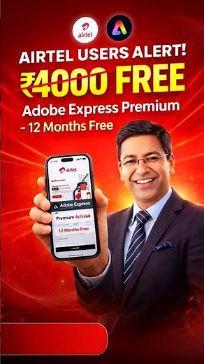 Free Adobe Express Premium for Airtel Users | AI Design & Video Editing Tool