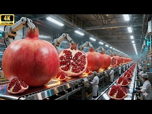 Inside a fruit juice processing plant: from pomegranates to bottled juice (The entire process)