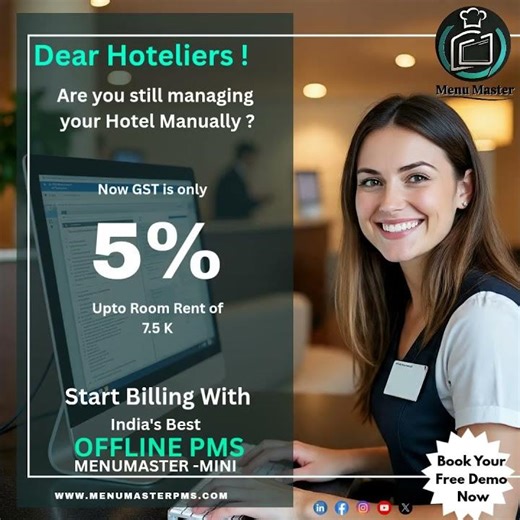 Hotel POS system | Hotel Software India | Hotel PMS Software #menumasterpms #technoliveservices