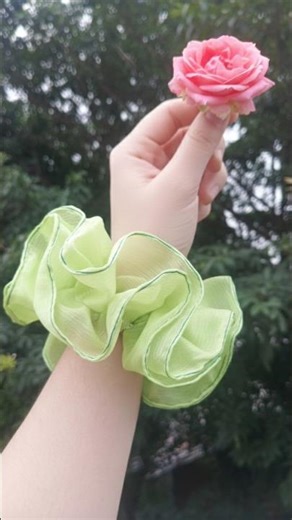How To Make DIY Ruffle Hair Scrunchie Making At Home/ Easy DIY Tutorial #diy #shorts
