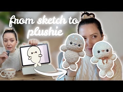 Crochet with me ✄ Turning my sketch into a plushie | Chubby Seal Edition