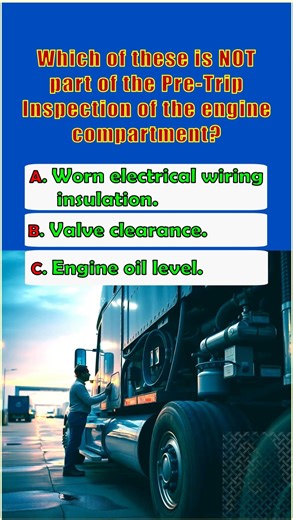 CDL Q&A: "Engine Compartment Inspection's NO-NO" #trucking #facts #truckdriver #automobile #airbrake