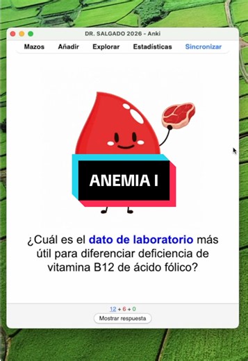 comenta la palabra ANKI y te envío más información sobre mis flashcards . . . . . . #anemia #enarm #enarm2026 #anki #vitaminab12