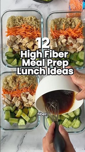 17 easy high fiber lunch meal prep recipes in bio under “most popular” or search “fiber” on my site.