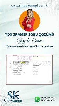 GÖZDE HOCA İLE YDS GRAMER SORU ÇÖZÜMÜ