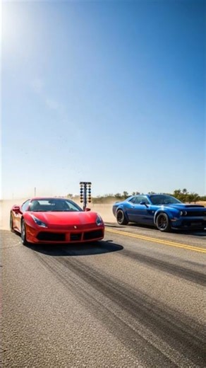Ferrari vs Dodge Challenger Race | Supercar vs Muscle Car Showdown