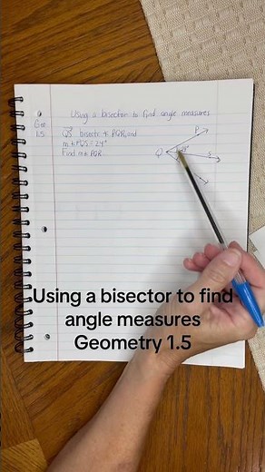 Using a bisector to find angle measures Geo. 1.5 #bisector #anglemeasurement