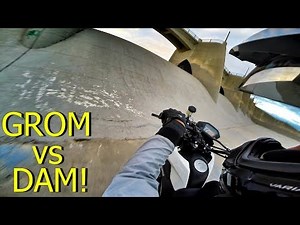 GROM RIDING STEEP DAM HILL!!
