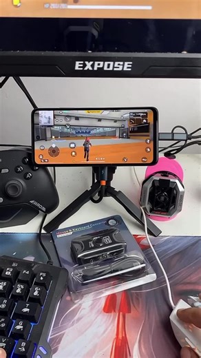 【4.4】5-in-1 Console Smartphone Bluetooth game keyboard and mouse converter COD Mobile Controller for pc Gaming Keyboard and Mouse for phone android/ios systems Pad Accessories