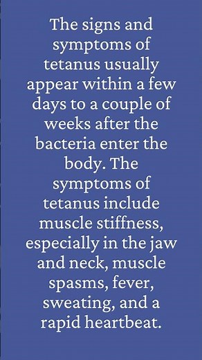 Signs And Symptoms Of Tetanus #shorts