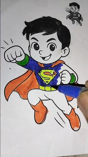 How to Draw Cartoon Superman Flying 🦸‍♂️ Easy Step-by-Step Art Tutorial #cartoonize #redraw #
