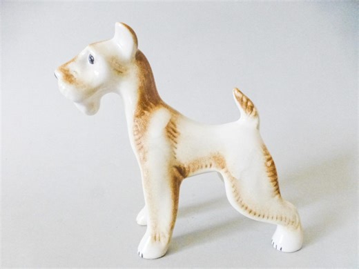 Vintage Porcelain Fox Terrier Figurine: Hand-painted Dog, 1970s - Etsy