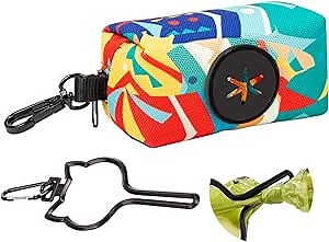 Aimery Dog Poop Bag Holder for Leash, Dog Waste Bag Dispenser, Pet Poop Bag Pouch with Carabiner Clip & 1pc Hand Free Walking Waste Bag Holder Leash Accessory