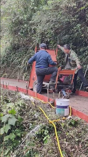 Concrete Path Construction by Hand in the Mountains