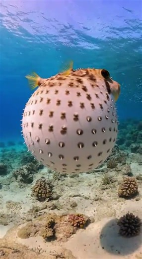Pufferfish's Remarkable Balloon Moment #ocean #underwater #sea #beach #travel