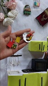Handmade miniature doll kitchen