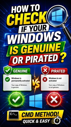 How to Check if Your Windows Is Genuine or Pirated #windowslicense #shortvideo