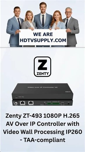 Zenty ZT-493 1080P H.265 AV Over IP Controller with Video Wall Processing (IP260) - TAA-compliant