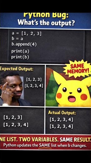 This Python Code Looks Correct… But It’s a Trap 😳 | Python Bug Meme #python #coding #interview