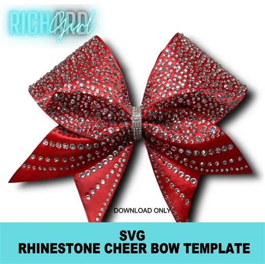 Starlette Princess Tails Rhinestone Cheer Bow Template in SVG Format - Etsy
