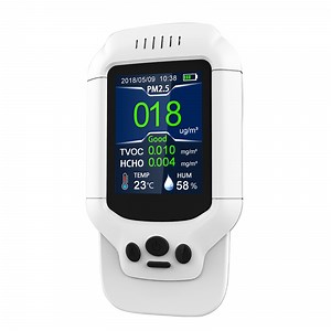 [Hot Item] Dienmern Best Selling Digital 8 in One Air Quality Monitor Temperature Pm2.5 Tvoc Detector Device White and Black Color