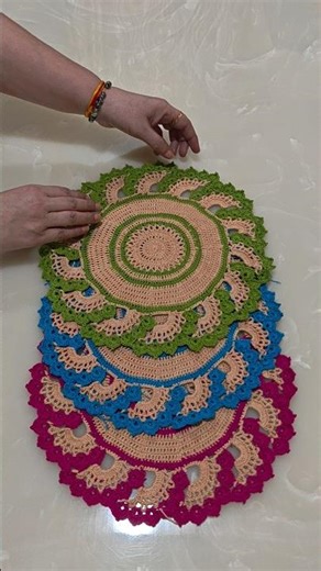 Beautiful 😍 Round table cover #crochet #crochetaccessories #diy #handmade