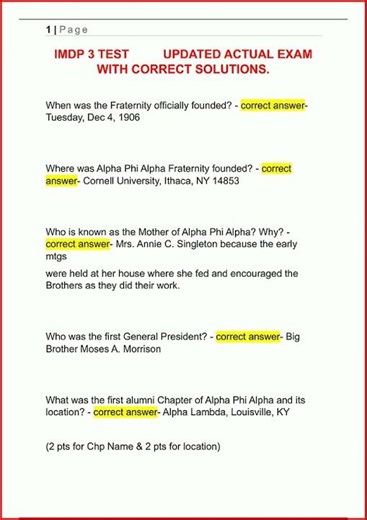 Imdp 3 Test Updated Actual Exam With Correct Solutions1801 video