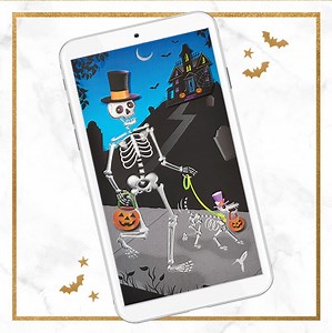 Give your screen a touch of spooky style with our free wallpapers. 🕸🎃👻Visit the link below to download yours. https://bit.ly/3RMoSN8 #ExpressBeautifully #GreetingCards #Stationery #Celebration #PapyrusLove #Halloween #HalloweenWallPaper | Papyrus
