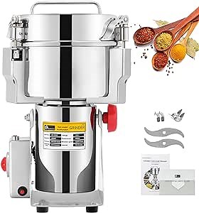 CGOLDENWALL 2500g Commercial Spice Grinder Electric Grain Mill Grinding Machine for Various Grains Wheat Flour Mill Pulverizer CE Approved 110V 3600W