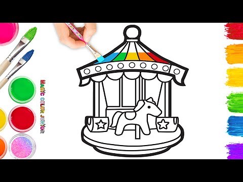 🎠How to Draw a Carousel Horse ( Merry-Go-Round ) | Step By Step