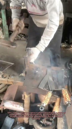 Hand Forged Survival Hook Knife 🌾 | Old School Tool Making in the Wild