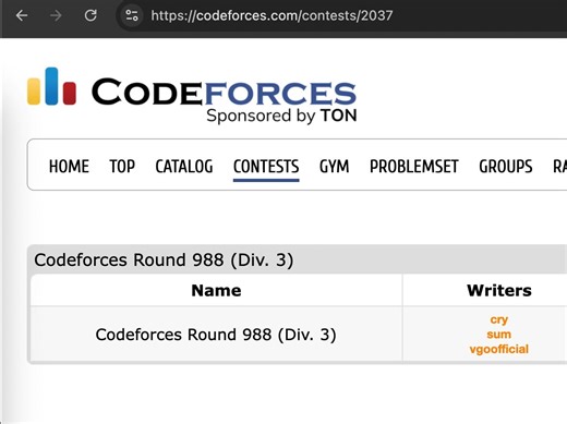 Codeforces Round 988 (Div. 3) 比赛实况 ABCDEG (CF2037)