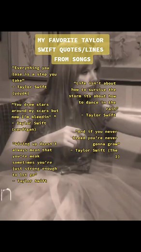 Favorite Taylor Swift Quotes and Lines from Songs