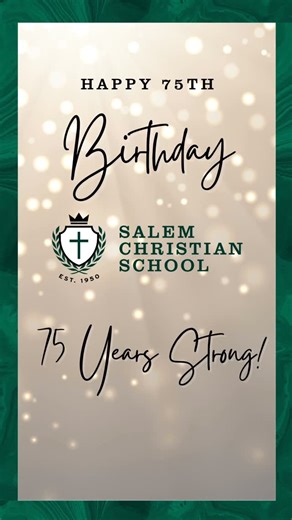 Salem Christian School on Instagram: "Today we gathered to celebrate the sweetest milestone in our beloved school's history. Founded as Salem Day School to serve students of missionaries in training at Piedmont Bible College, today we thanked the Lord for his faithfulness and provision for these 75 years! To make this day even sweeter, we were able to announce that this morning, we reached our initial goal of $75,000 for the 75th Anniversary Legacy Campaign! Our fundraising efforts will continue