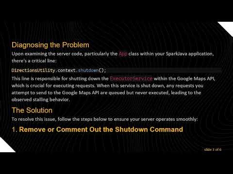 Troubleshooting Locally Hosted SparkJava Proxy Server Performance Issues with Google Maps API