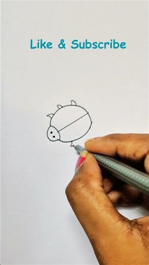 Easy Ladybug drawing #art #shorts #drawing #cute #asmr #howto #colors #bug #red #painting #trending