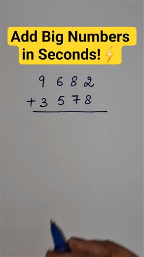 Add Big Numbers in Seconds! ⚡😉 #shorts #addtion #addtiontrick #mathstrick #competitiveexams