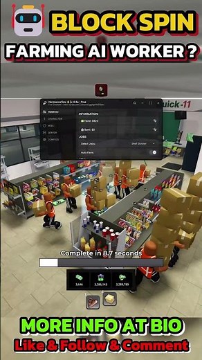 Block Spin AI Bot Farming Easy Make Cash 3M Per Hour 💸 #robloxscript #blockspin