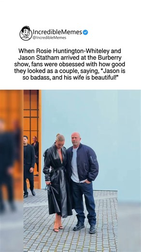 Rosie Huntington-Whiteley and Jason Statham shut down the Burberry show carpet #jasonstatham