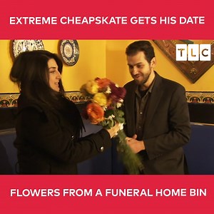 This cheapskate decides to not let the binned flowers from the funeral home next door go to waste and brings them along for his romantic date, which he completes with free muffin samples. #ExtremeCheapskates | TLC Australia