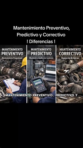 Diferencias entre Mantenimiento Preventivo, Predictivo y Correctivo