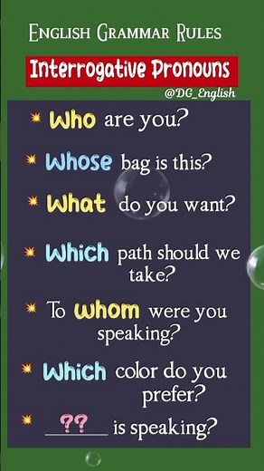 Interrogative Pronouns | English Grammar Rules | Example Sentences For Practice