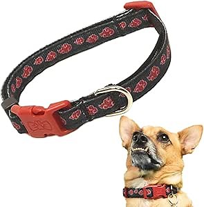 Akatsuki Anime Dog Collar for Large, Medium, Small Breeds, Puppy: Adjustable Naruto Dog Collar for Pets, Officially Licensed Naruto Akatsuki Cloak Inspired Pet Accessories & Gifts for Boy or Girl, XS