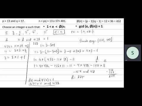 Computing the private key d in RSA Using the Extended Euclidian Algorithm