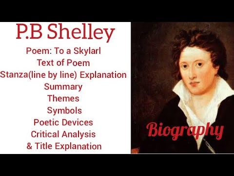 Poem: To a Skylark by P.B Shelley~Lines Explanation,Themes,Summary,Symbols & Title Explanation 