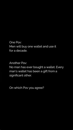 Mindset At Midnight on Instagram: "Men will buy one wallet and use it for a decade Its a Viral No man has ever bought a wallet. Every man's wallet has been a gift from a significant other"