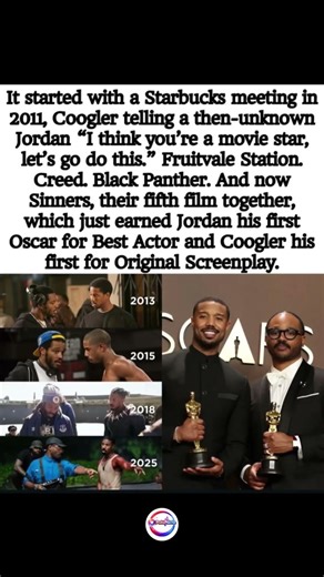 🎬 STARBUCKS MEETING IN 2011 —5 Films Later, Both Won Oscars 🔥#ryancoogler #michaelbjordan #shorts