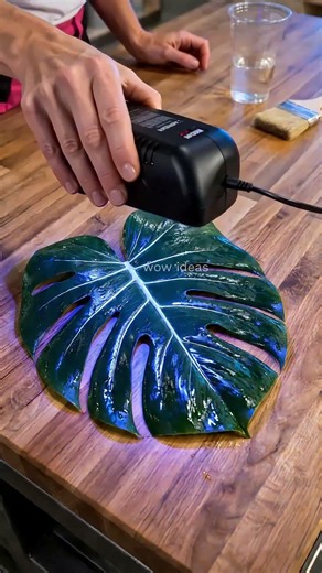How to turn a Monstera leaf into a stunning chandelier.
